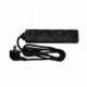 Multiprise 4 PC 16A noire câble 3x1.5mm_ 1.5m