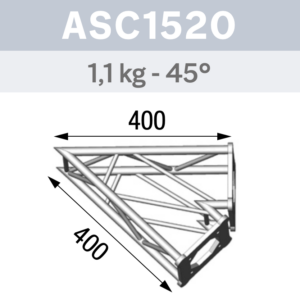 ANGLE 2D 45° SECTION 250 ALU CARRÉ