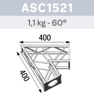 ANGLE 2D 60° SECTION 150 ALU CARRÉ
