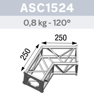 ANGLE 2D 120° SECTION 150 ALU CARRÉ