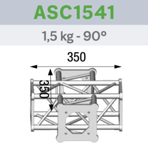 ANGLE 4D 90° SECTION 150 CARRÉ ALU