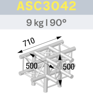 ANGLE ALU 290 CARRÉ 4 DÉPARTS 90° PIED