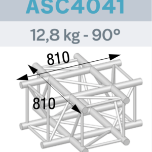 ANGLE ALU 390 CARRÉ 4 DÉPARTS A PLAT 90°