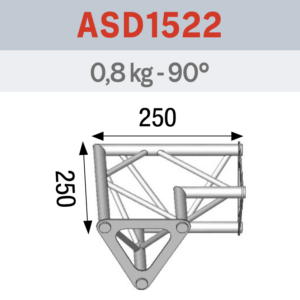 ANGLE 2D 90° SECTION 150 ALU TRIANGULAIRE