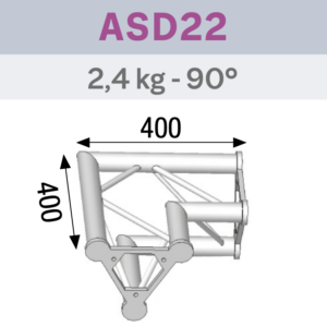 ANGLE ALU 250 TRIANGULAIRE 2 DÉPARTS 90°