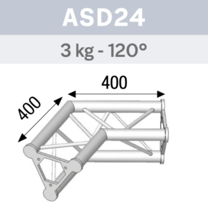 ANGLE ALU 250 TRIANGULAIRE 2 DÉPARTS 120°