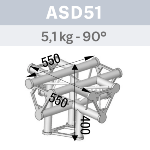 ANGLE ALU 250 TRIANGULAIRE 5 DÉPARTS HORIZONTAL/PIED