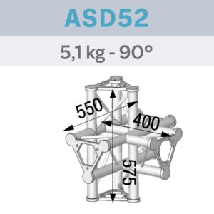 ANGLE ALU 250 TRIANGULAIRE 5 DÉPARTS HORIZONTAL/PIED/VERTICAL