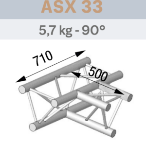 ANGLE ALU SX290 3 DÉPARTS 90° HORIZONTAL FORTE CHARGE.