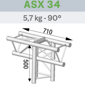 ANGLE ALU SX290 3 DÉPARTS 90° VERTICAL FORTE CHARGE.