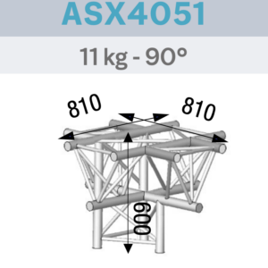ANGLE ALU SX390 5 DÉPARTS CROIX A PLAT 90°