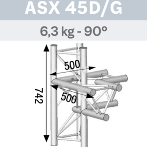 ANGLE ALU SX290 4 DÉPARTS 90° VERTICAL/MEDIAN Droit ou gauche FORTE CHARGE.
