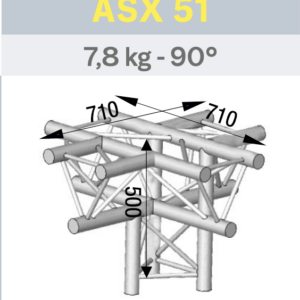 ANGLE ALU SX290 5 DÉPARTS HORIZONTAL/PIED FORTE CHARGE.