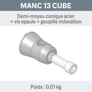 DEMI-MOYEU ACIER + VIS EPAULE + GOUPILLE INDEXATION.